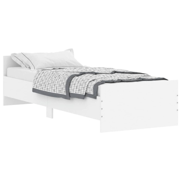 Estructura de cama madera de ingeniería blanca 75x190 cm M 2