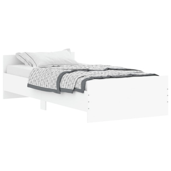 Estrutura de cama 90x190 cm derivados de madeira branco M 2
