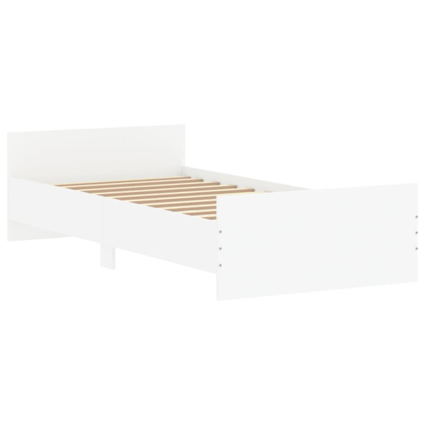 Estructura de cama madera contrachapada blanca 90x190 cm M 3