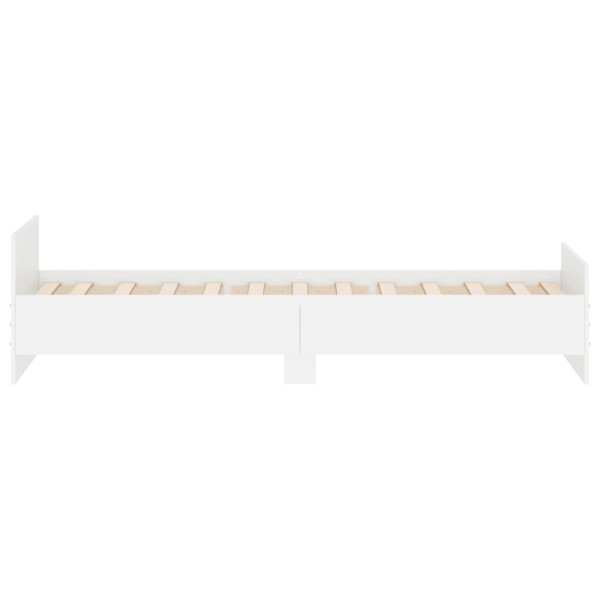 Estructura de cama madera contrachapada blanca 90x190 cm M 5