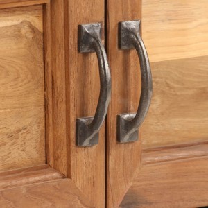 Mueble para TV madera de teca reciclada y acero 120x30x40 cm H