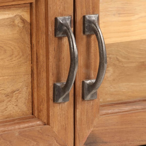 Móvel de TV em teca reciclada e aço 120x30x40 cm M 2