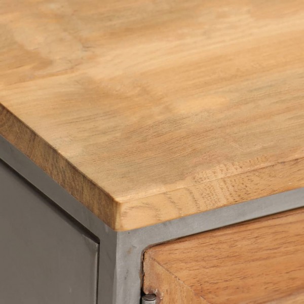 Mueble para TV madera de teca reciclada y acero 120x30x40 cm M 4