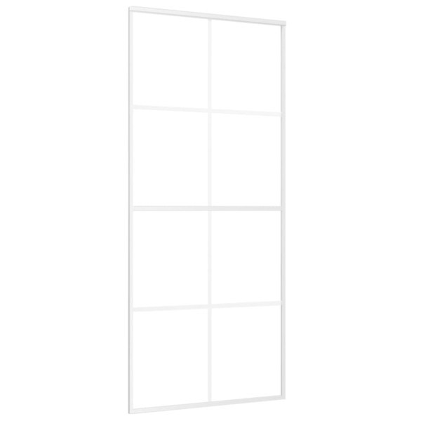 Porta deslizante vidro ESG fosco e alumínio 90x205 cm branco M 2