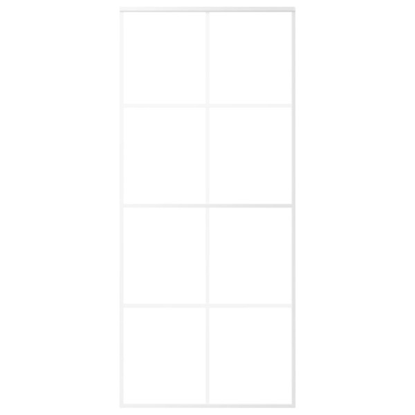 Puerta corredera ESG vidrio y aluminio blanca 90x205 cm M 3