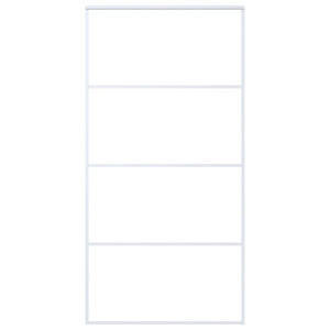 Puerta corredera ESG vidrio y aluminio blanca 102.5x205 cm H