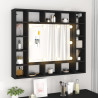 Mueble con espejo y luces LED negro 91x15x76.5 cm 3