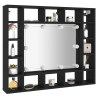 Mueble con espejo y luces LED negro 91x15x76.5 cm 5