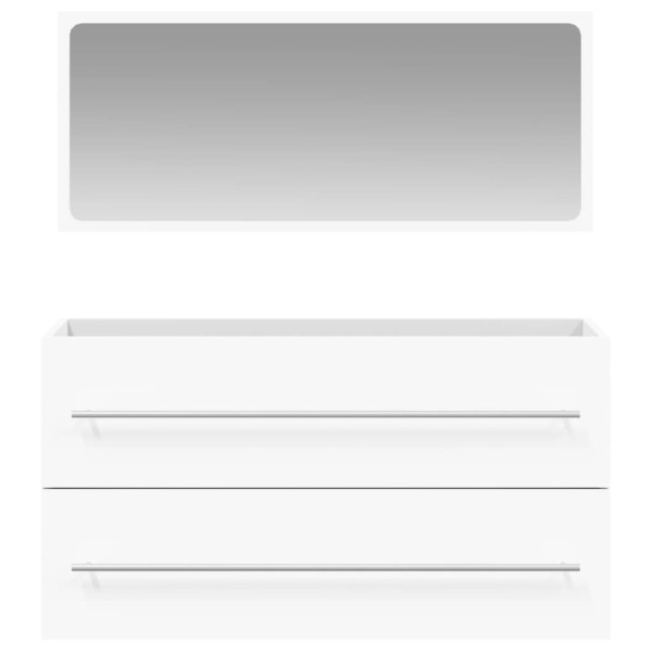 Armário de casa de banho com espelho madeira processada branco M 5