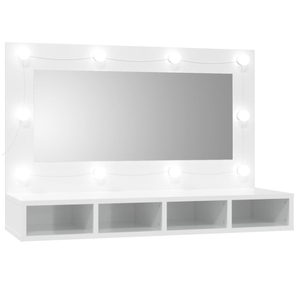 Mueble con espejo y LED blanco brillante 90x31.5x62 cm M 2