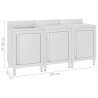 Fregadero de cocina profesional acero inoxidable 180x60x96 cm 6