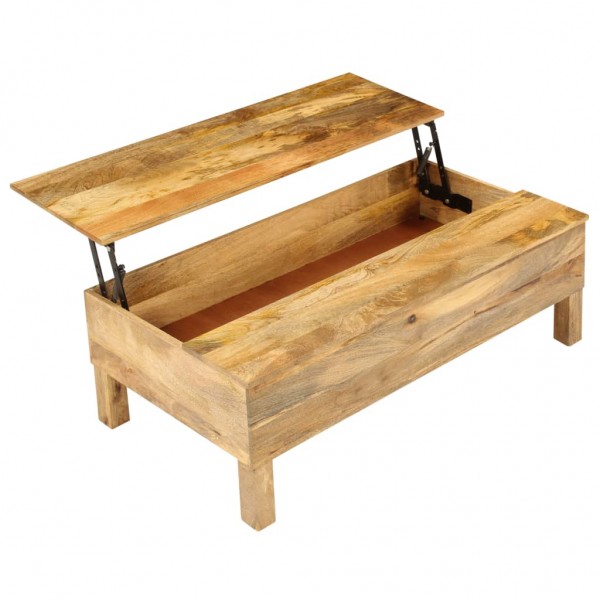 Mesa de centro de madera de mango maciza 110x55x35 cm M 3