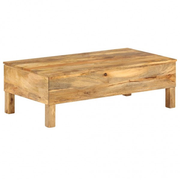 Mesa de centro de madera de mango maciza 110x55x35 cm D