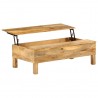 Mesa de centro de madera de mango maciza 110x55x35 cm 4