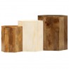 Conjunto de mesas de centro 3 pcs madeira de mangueira maciça 3