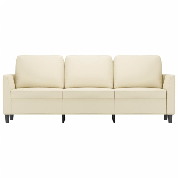 Sofá de 3 lugares 180 cm couro artificial cor creme M 3