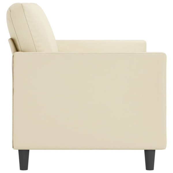 Sofá de 3 lugares 180 cm couro artificial cor creme M 4