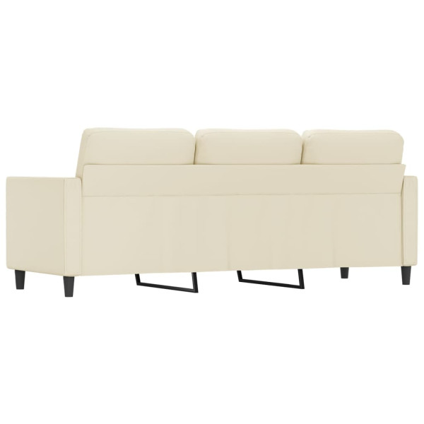 Sofá de 3 lugares 180 cm couro artificial cor creme M 5