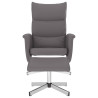 Sillón reclinable con reposapiés cuero sintético gris 3