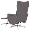 Sillón reclinable con reposapiés cuero sintético gris 5