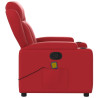 Sillón de masaje reclinable cuero sintético rojo 5