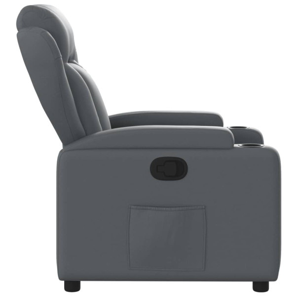 Sillón reclinable de cuero sintético gris M 4