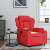 Sillón reclinable de cuero sintético rojo 1