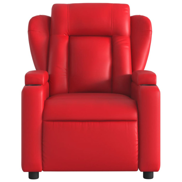 Sillón reclinable de cuero sintético rojo M 3