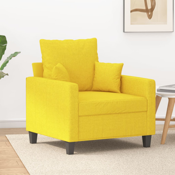 Sillón de tela amarillo claro 60 cm D