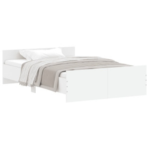 Estructura de cama con cabecero piecero blanco 120x190 cm H