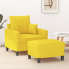 Sillón con taburete tela amarillo claro 60 cm 1
