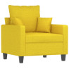 Sillón con taburete tela amarillo claro 60 cm 4