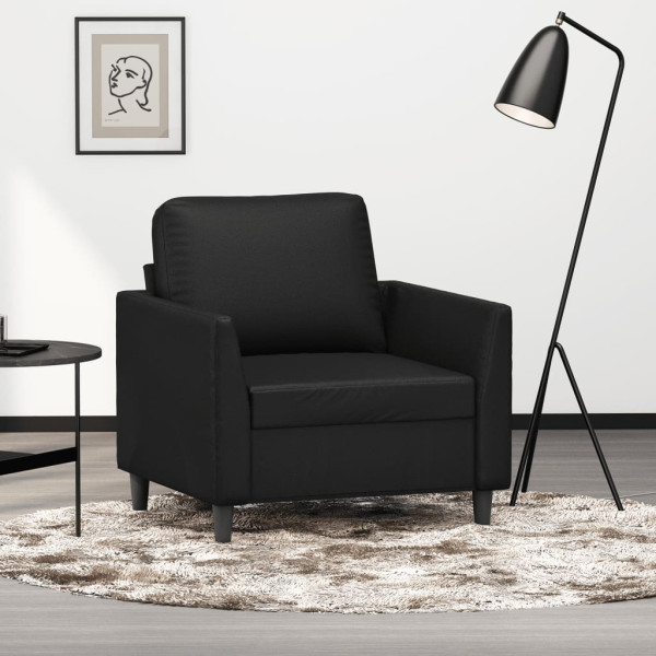 Sillón cuero sintético negro 60 cm D