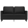 Sofá de 2 lugares 120 cm couro artificial preto 3