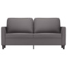 Sofá de 2 lugares 140 cm couro artificial cinza 3