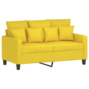 Sofá de 2 lugares 120 cm tecido amarelo-claro H
