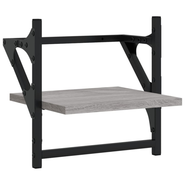 Prateleiras de parede c/ barras 2 pcs 30x25x30 cm cinza sonoma M 4