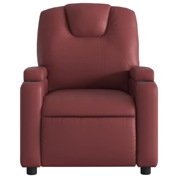 Sillón de masaje reclinable cuero sintético rojo tinto M 4