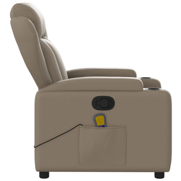 Poltrona de massagens reclinável couro artificial cappuccino M 5