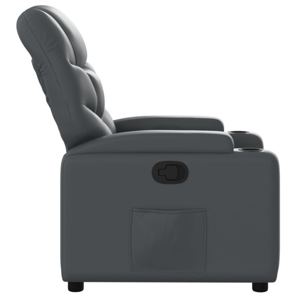 Sillón reclinable de cuero sintético gris M 4