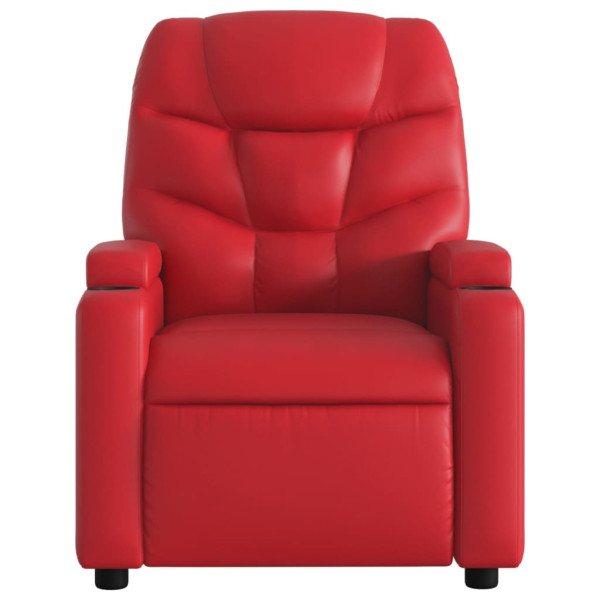 Poltrona de massagens reclinável couro artificial vermelho M 4