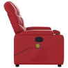 Sillón de masaje reclinable cuero sintético rojo 5