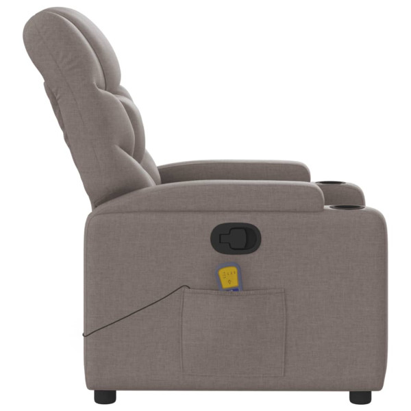 Sillón de masaje reclinable de tela gris taupé M 5