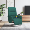 Sillón reclinable de masaje con reposapiés tela verde oscuro 1