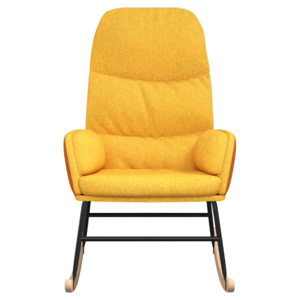 Silla mecedora de tela amarillo mostaza M 3
