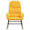 Silla mecedora de tela amarillo mostaza 3