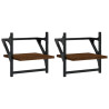 Estantes de pared con barras 2 uds marrón roble 30x25x30 cm 2