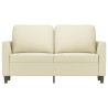 Sofá de 2 lugares 120 cm couro artificial cor creme 3