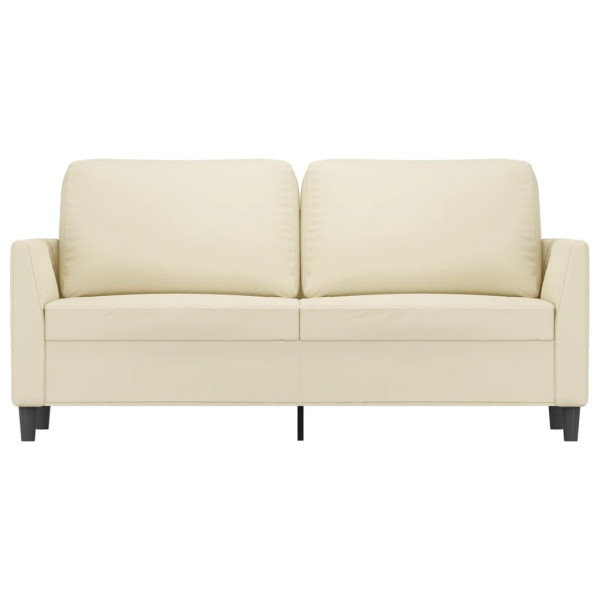 Sofá de 2 lugares 140 cm couro artificial cor creme M 3
