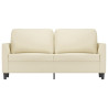 Sofá de 2 plazas de cuero sintético color crema 140 cm 3